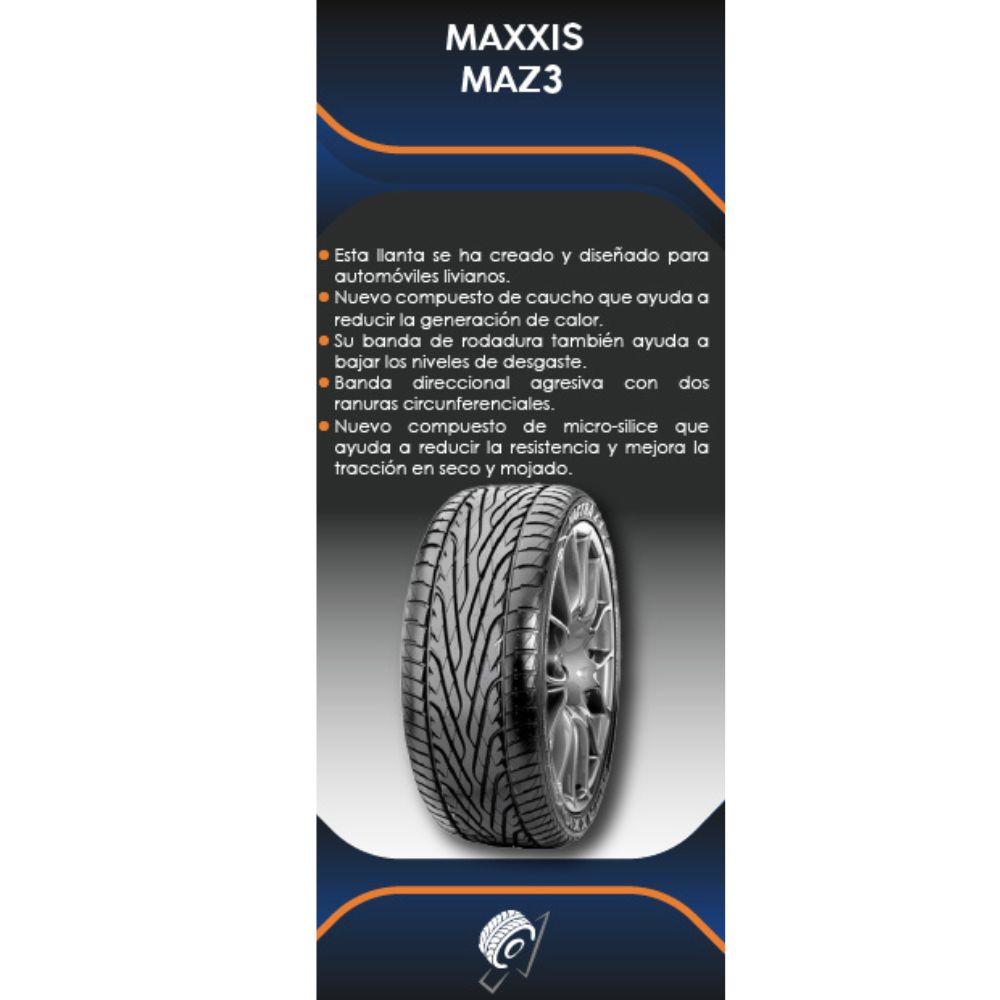 Especificaciones técnicas de LLANTA MAXXIS MAZ3 195/55R15 PARA AUTOMÓVILES Ruedallantas Ecuador
