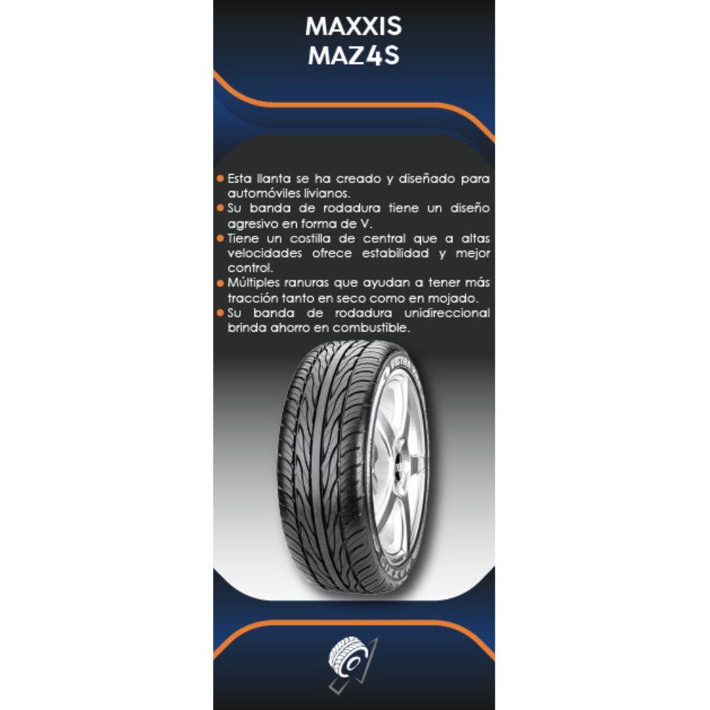Especificaciones técnicas de LLANTA MAXXIS MAZ4S 225/55ZR17 PARA AUTOMÓVILES Ruedallantas Ecuador
