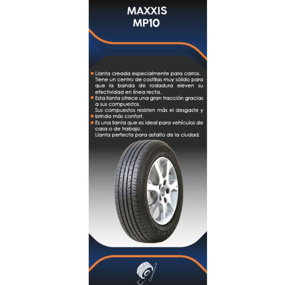 Especificaciones técnicas de LLANTA MAXXIS MP10 195/60R15 PARA AUTOMÓVILES Ruedallantas Ecuador