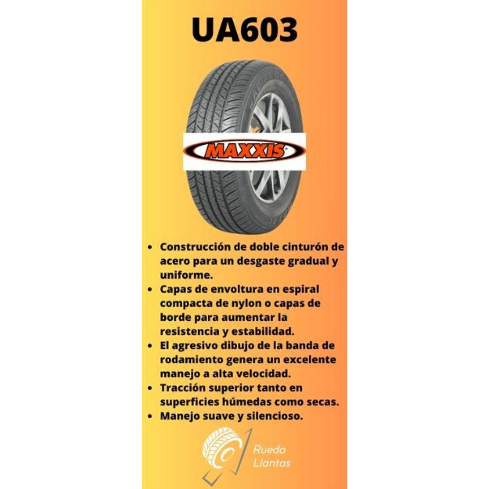 Especificaciones técnicas de LLANTA MAXXIS UA603 185/60R13 PARA AUTOMÓVILES Ruedallantas Ecuador