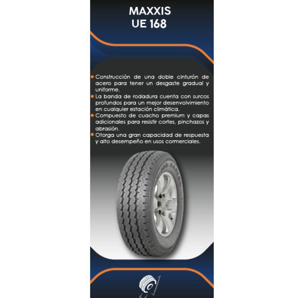 Especificaciones técnicas de LLANTA MAXXIS UE168 225/70R15C 8PR PARA CAMIONETAS DE CARGA Ruedallantas Ecuador