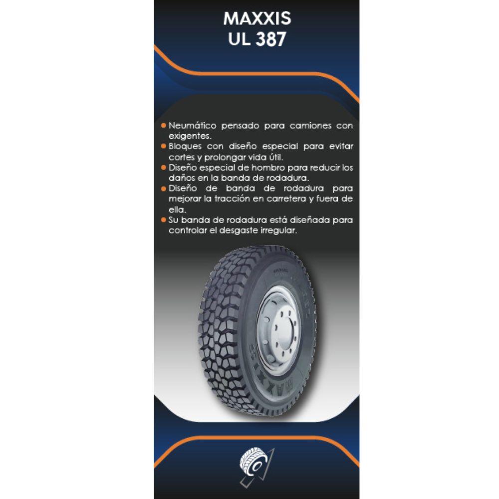 Especificaciones técnicas de LLANTA MAXXIS UL387 215/75R17.5 12PR PARA CAMIONES Ruedallantas Ecuador