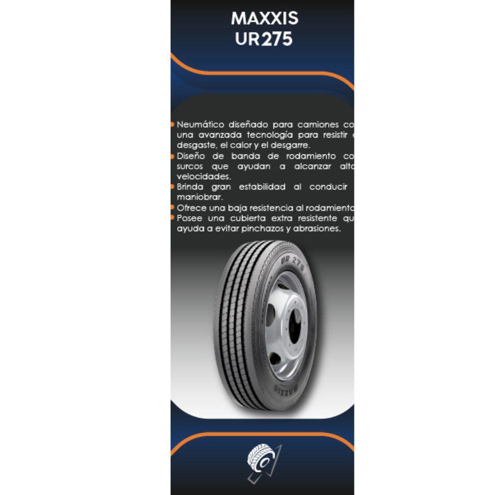 Especificaciones técnicas de LLANTA MAXXIS UR275 825R16 14PR PARA CAMIONES Ruedallantas Ecuador