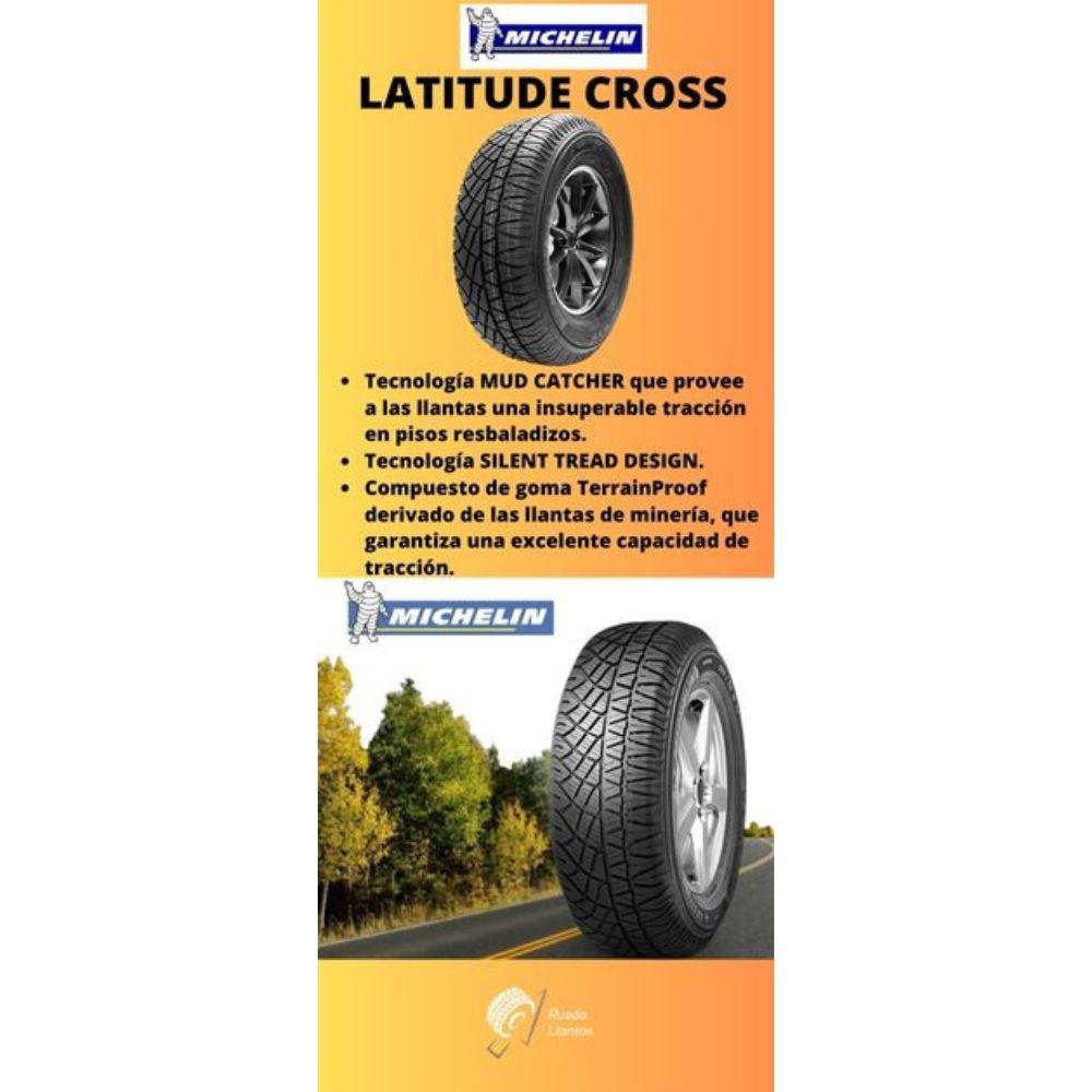 Especificaciones técnicas de LLANTA MICHELIN LATITUDE CROSS 265/70R15 PARA CAMIONETAS TODO TERRENO Ruedallantas Ecuador