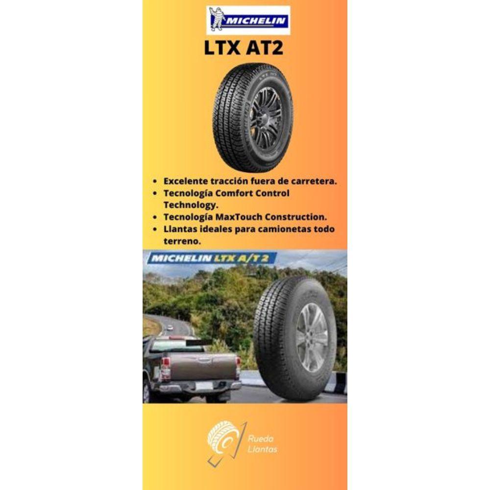 Especificaciones técnicas de LLANTA MICHELIN LTX AT2 265/70R17 PARA CAMIONETAS TODO TERRENO Ruedallantas Ecuador