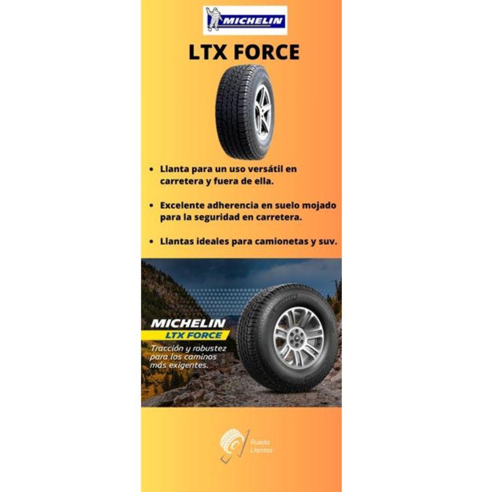 Especificaciones técnicas de LLANTA MICHELIN LTX FORCE 225/75R16 PARA SUVS Y CAMIONETAS Ruedallantas Ecuador