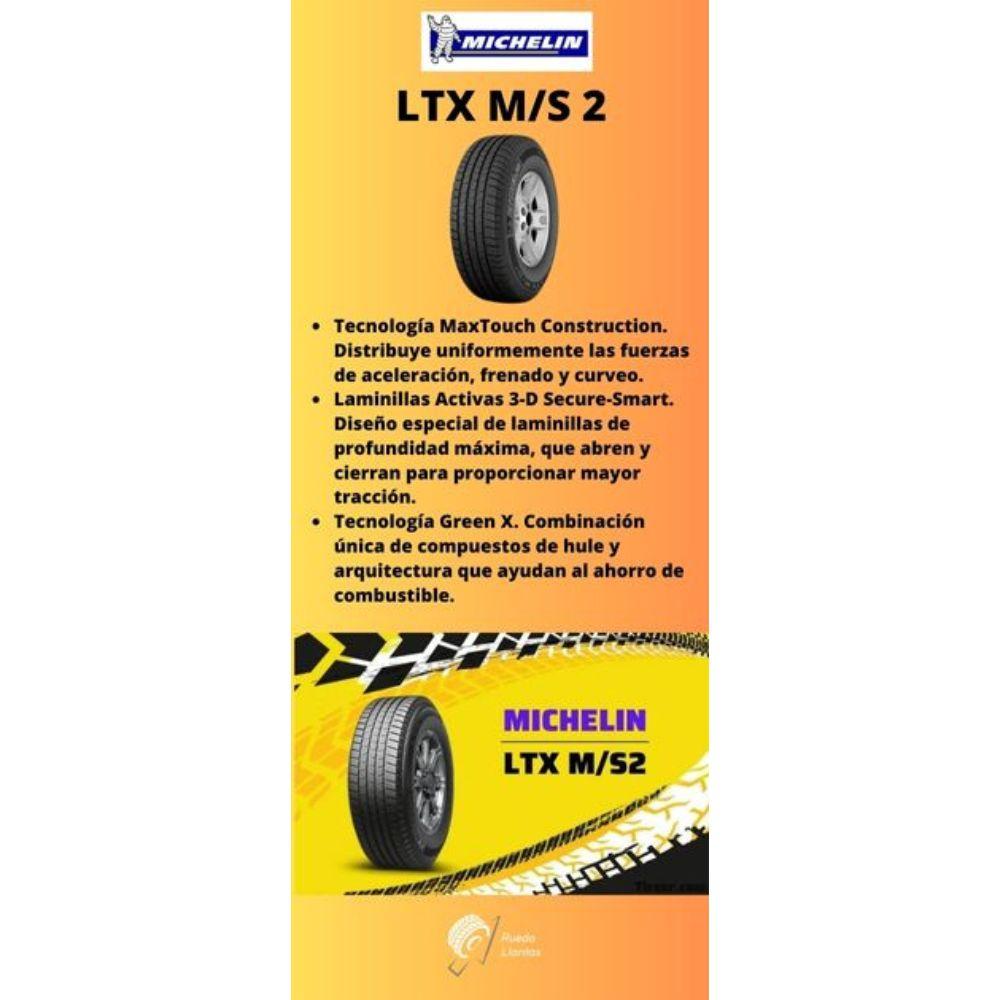Especificaciones técnicas de LLANTA MICHELIN LTX MS2 265/60R18 PARA CAMIONETAS Ruedallantas Ecuador