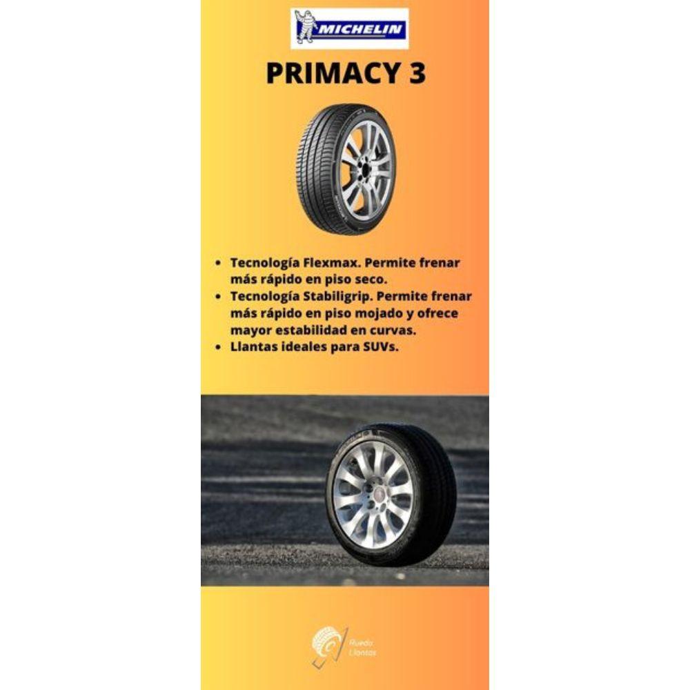 Especificaciones técnicas de LLANTA MICHELIN PRIMACY 3 215/55R17 PARA SUV Ruedallantas Ecuador