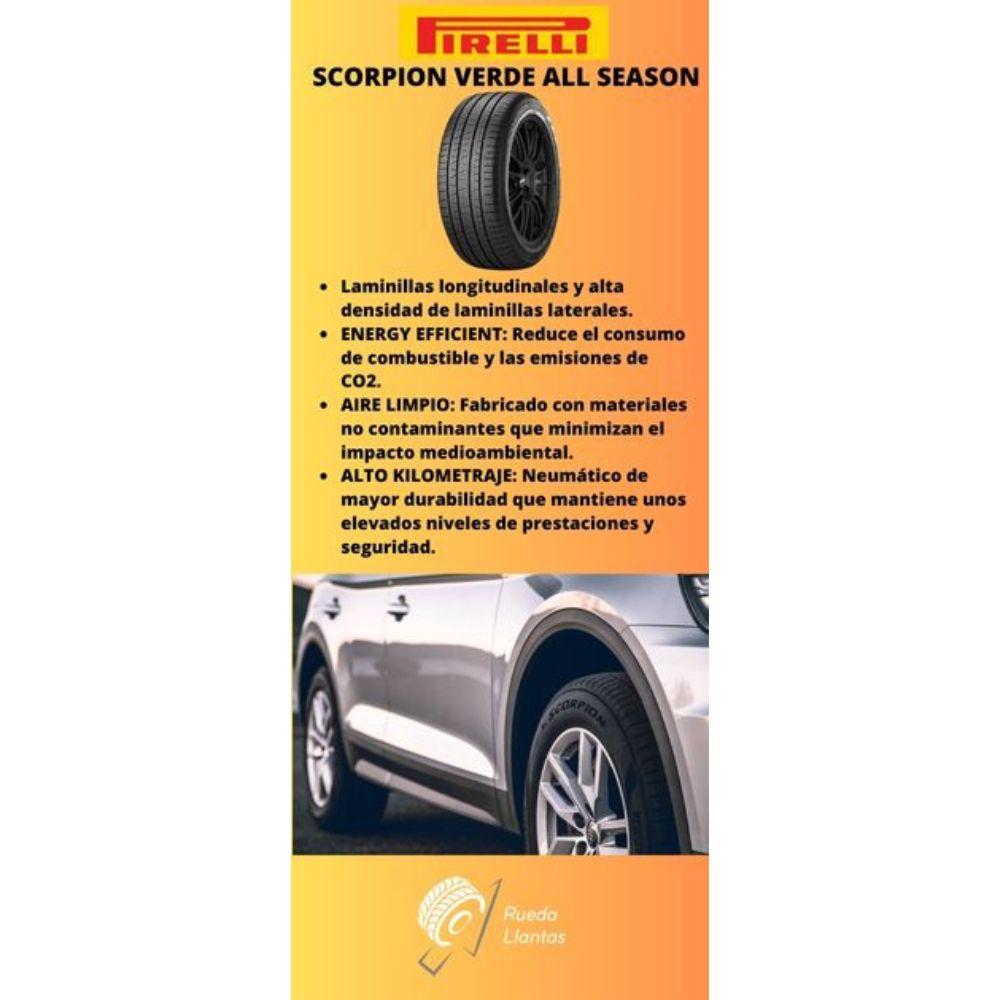 Especificaciones técnicas de LLANTA PIRELLI SCORPION VERDE ALL SEASON 215 70R16 PARA SUVS Ruedallantas Ecuador