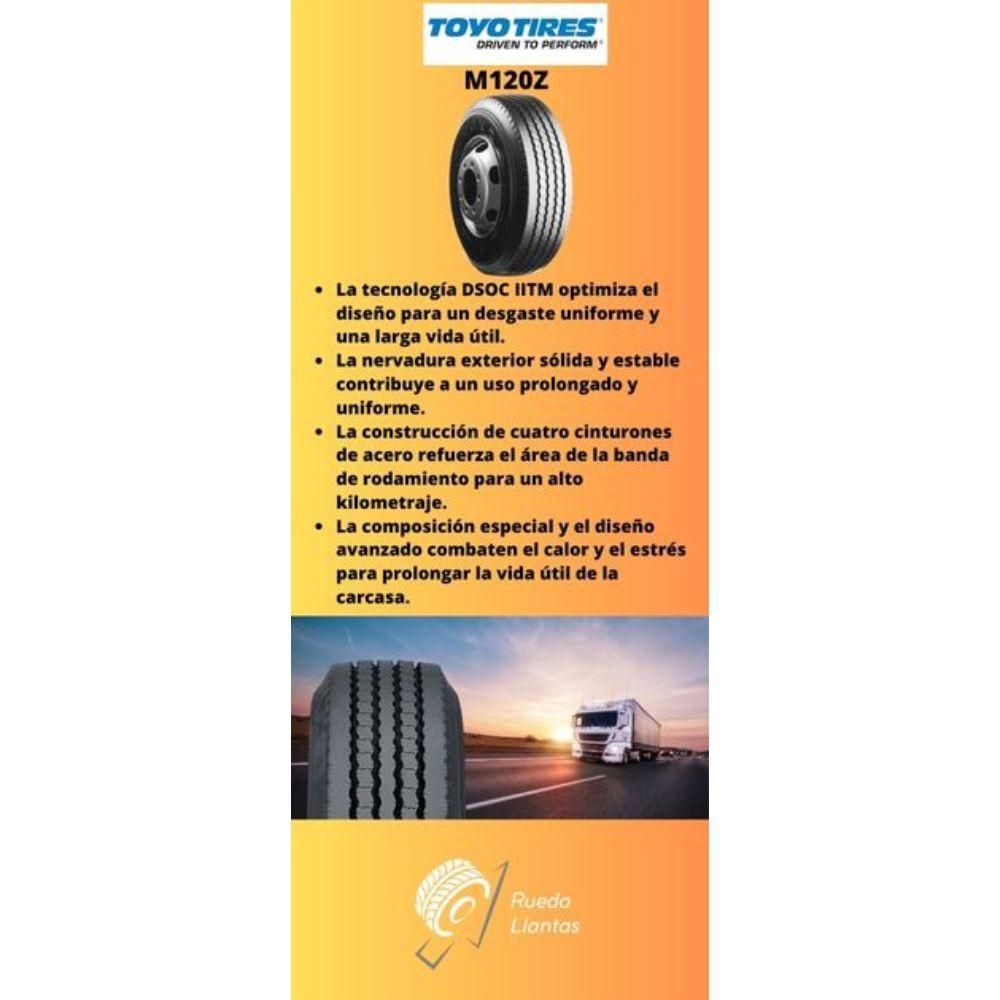 Especificaciones técnicas de LLANTA TOYO TIRES M120Z 255/70R22.5 PARA CAMIONES Y BUSES Ruedallantas Ecuador