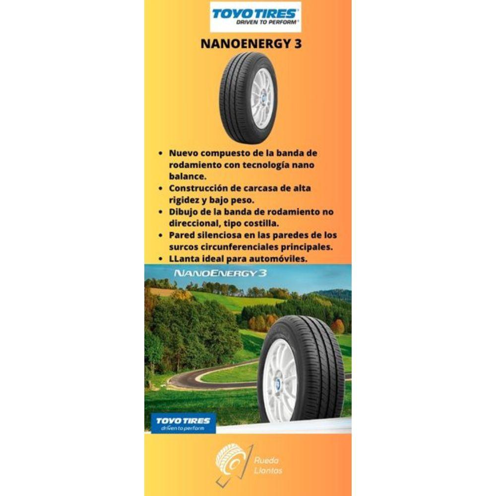 Especificaciones técnicas de LLANTA TOYO TIRES NANOENERGY 3 185/70R14 PARA AUTOMÓVILES Ruedallantas Ecuador