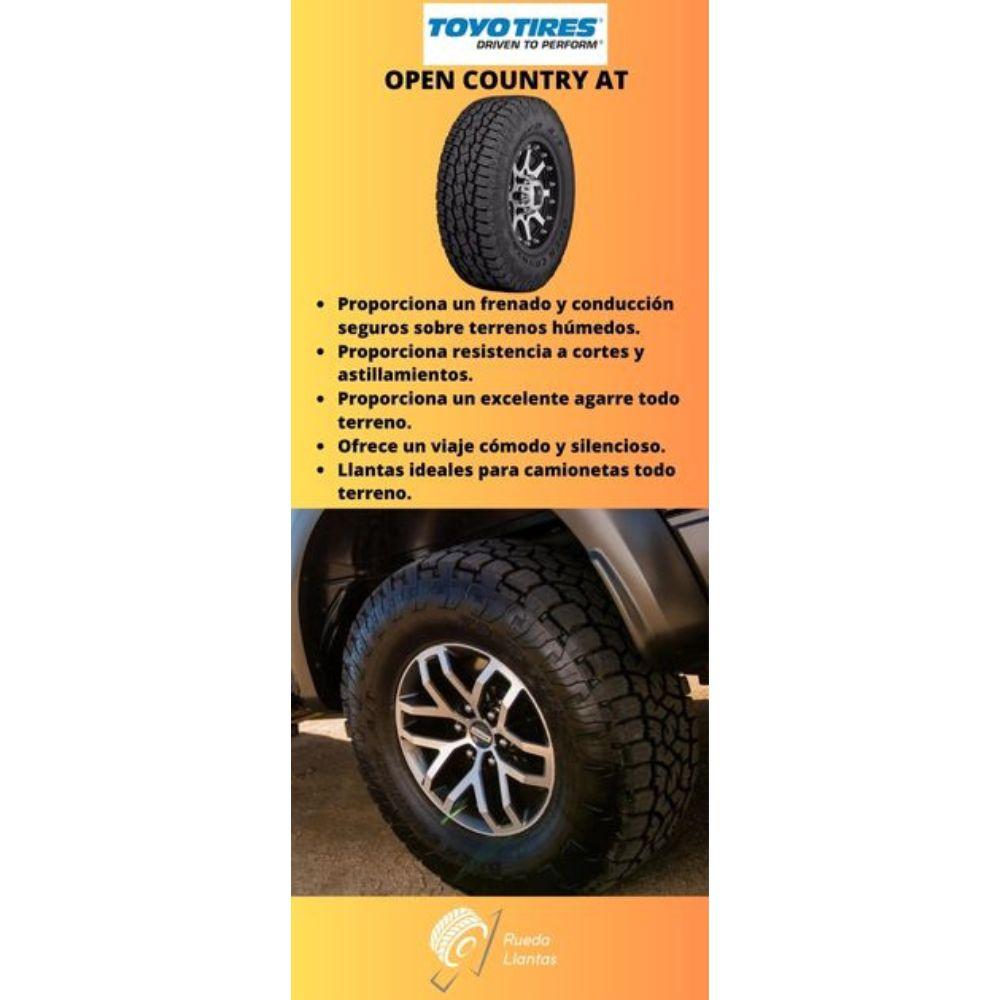 Especificaciones técnicas de LLANTA TOYO TIRES OPEN COUNTRY AT 285/60R18 PARA CAMIONETAS TODO TERRENO Ruedallantas Ecuador