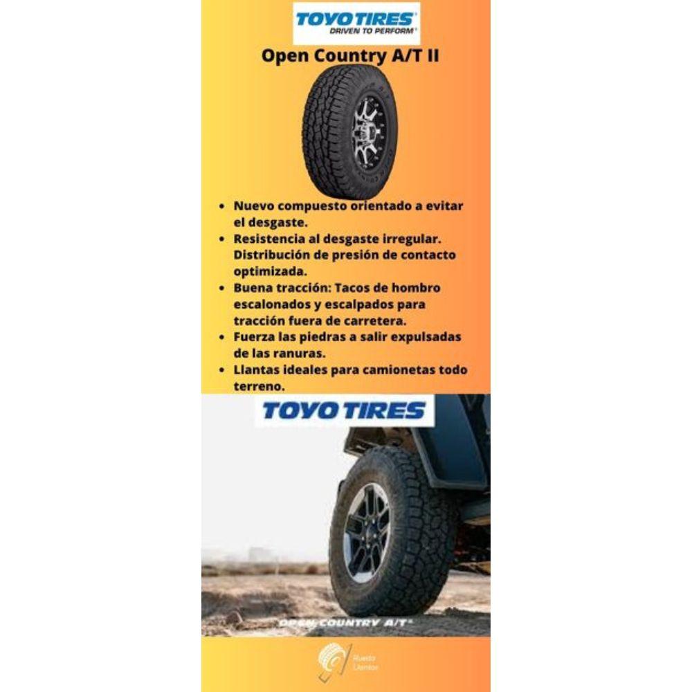 Especificaciones técnicas de LLANTA TOYO TIRES OPEN COUNTRY AT II P235/70R16 PARA CAMIONETAS TODO TERRENO Ruedallantas Ecuador