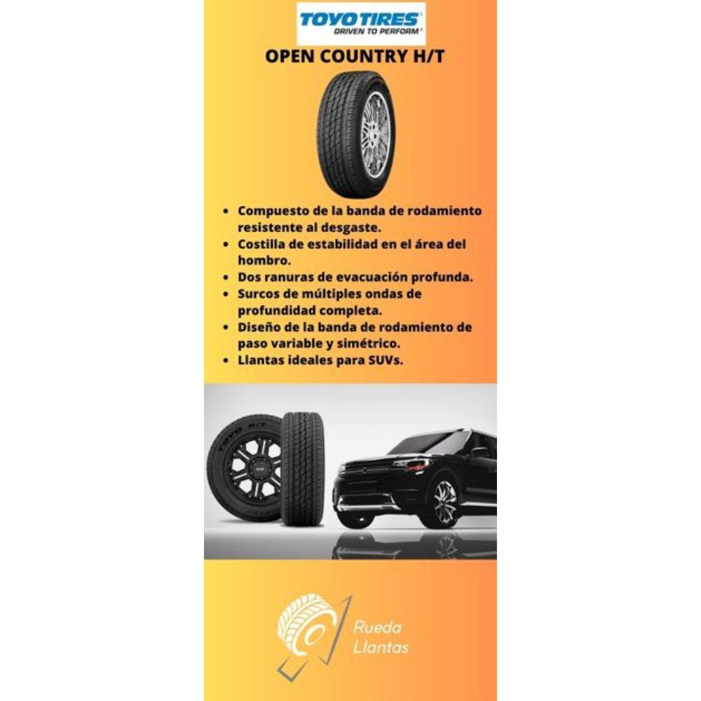Especificaciones técnicas de LLANTA TOYO TIRES OPEN COUNTRY H/T 225/70R16 PARA SUVS Y CAMIONETAS Ruedallantas Ecuador
