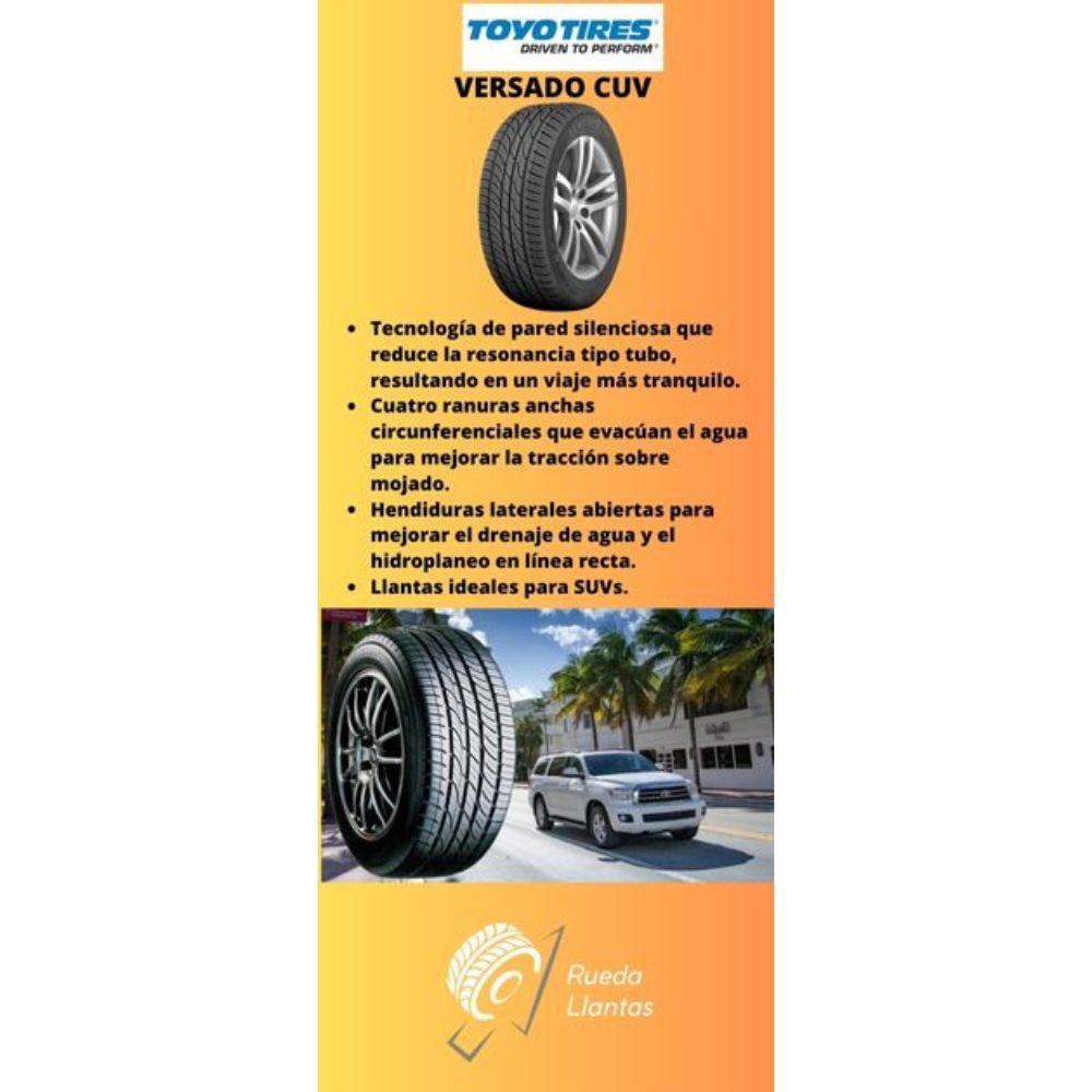 Especificaciones técnicas de LLANTA TOYO TIRES VERSADO CUV 245/60R18 PARA SUVS Ruedallantas Ecuador