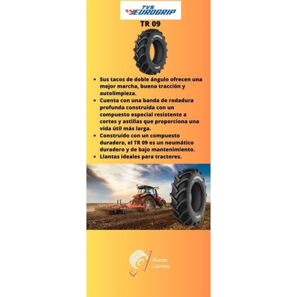 Especificaciones técnicas de LLANTA TVS EUROGRIP TR 09 16.9-28 R1 PARA TRACTORES Y MAQUINARIA AGRÍCOLA Ruedallantas Ecuador