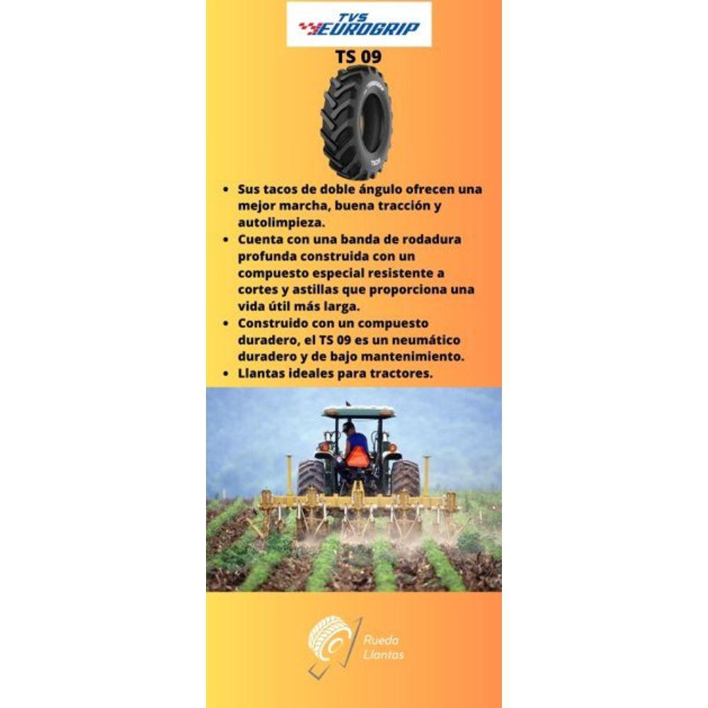 Especificaciones técnicas de LLANTA TVS EUROGRIP TS 09 10.0/75-15.3 R1 PARA TRACTORES Y MAQUINARIA AGRÍCOLA Ruedallantas Ecuador