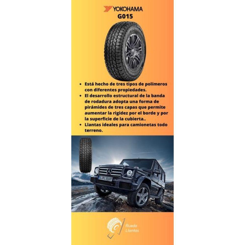 Especificaciones técnicas de LLANTA YOKOHAMA G015 265/70R16 PARA CAMIONETAS TODO TERRENO Ruedallantas Ecuador