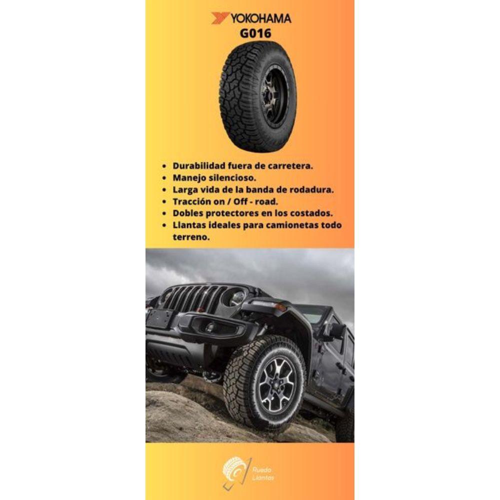 Especificaciones técnicas de LLANTA YOKOHAMA G016 Geolandar M/T LT35X12.50R17 PARA CAMIONETAS TODO TERRENO Ruedallantas Ecuador