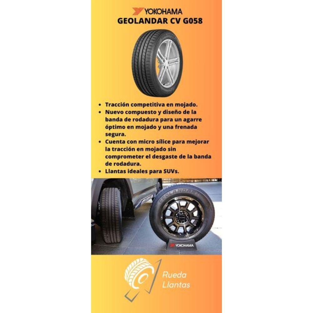 Especificaciones técnicas de LLANTA YOKOHAMA GEOLANDAR CV G058 215/50R18 PARA SUVS Ruedallantas Ecuador